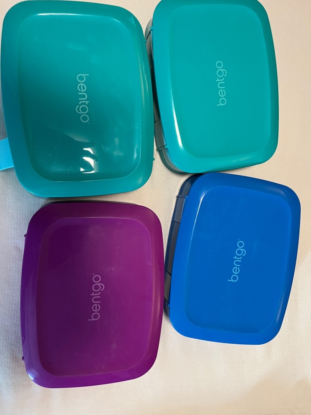 Bentgo Compact Lunchbox - Purple/Teal/Blue - Multi-Pack (4 lunchboxes)